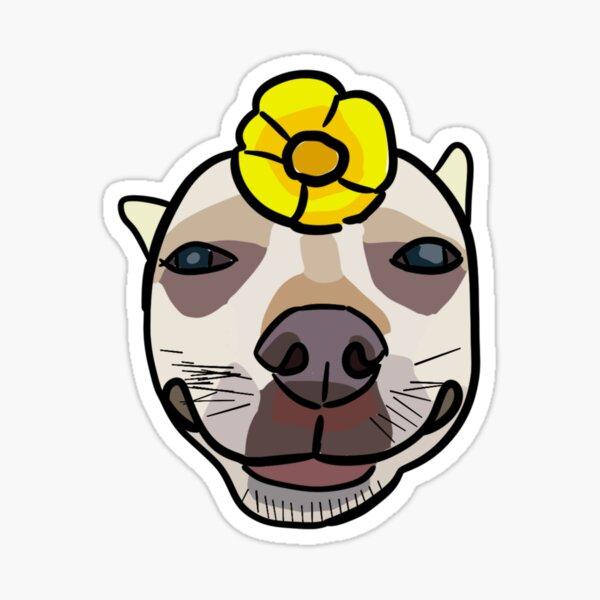 Goofy Dog with Yellow Flower